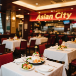 Family celebrating a special occasion at Asian City Restaurant