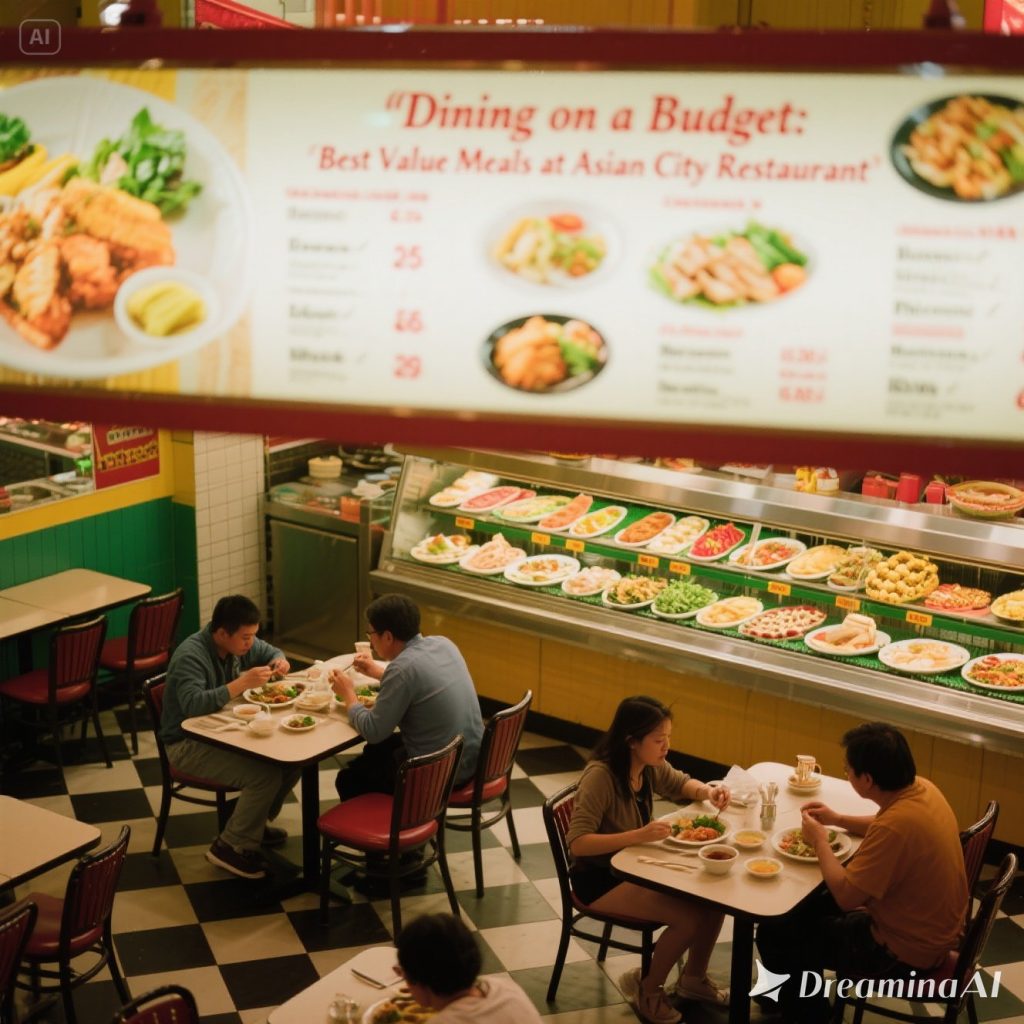 Affordable Asian dishes served at Asian City Restaurant, showcasing generous portions and great value