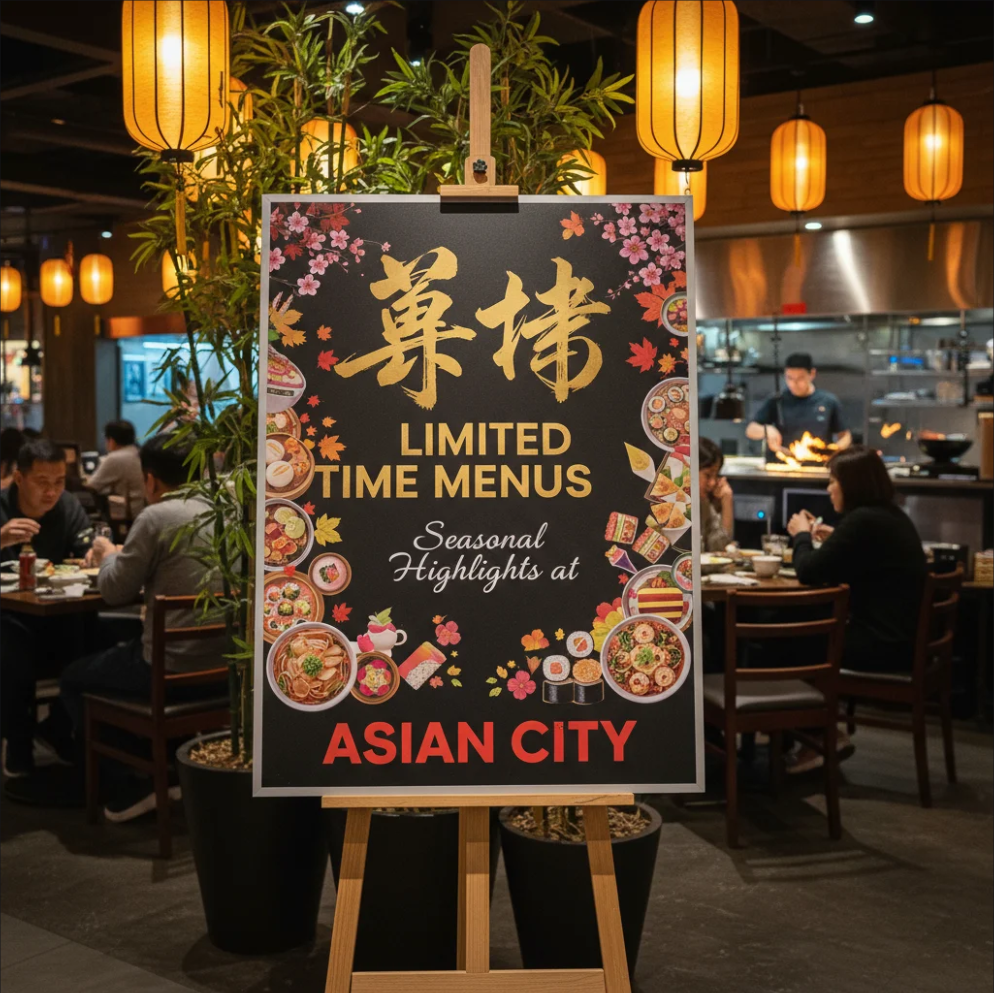 Limited-time seasonal menu highlights at Asian City restaurant