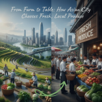 Chef selecting fresh vegetables from a local farmer’s market for Asian City restaurant