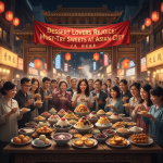 Slice of matcha cheesecake topped with whipped cream served at Asian City restaurant