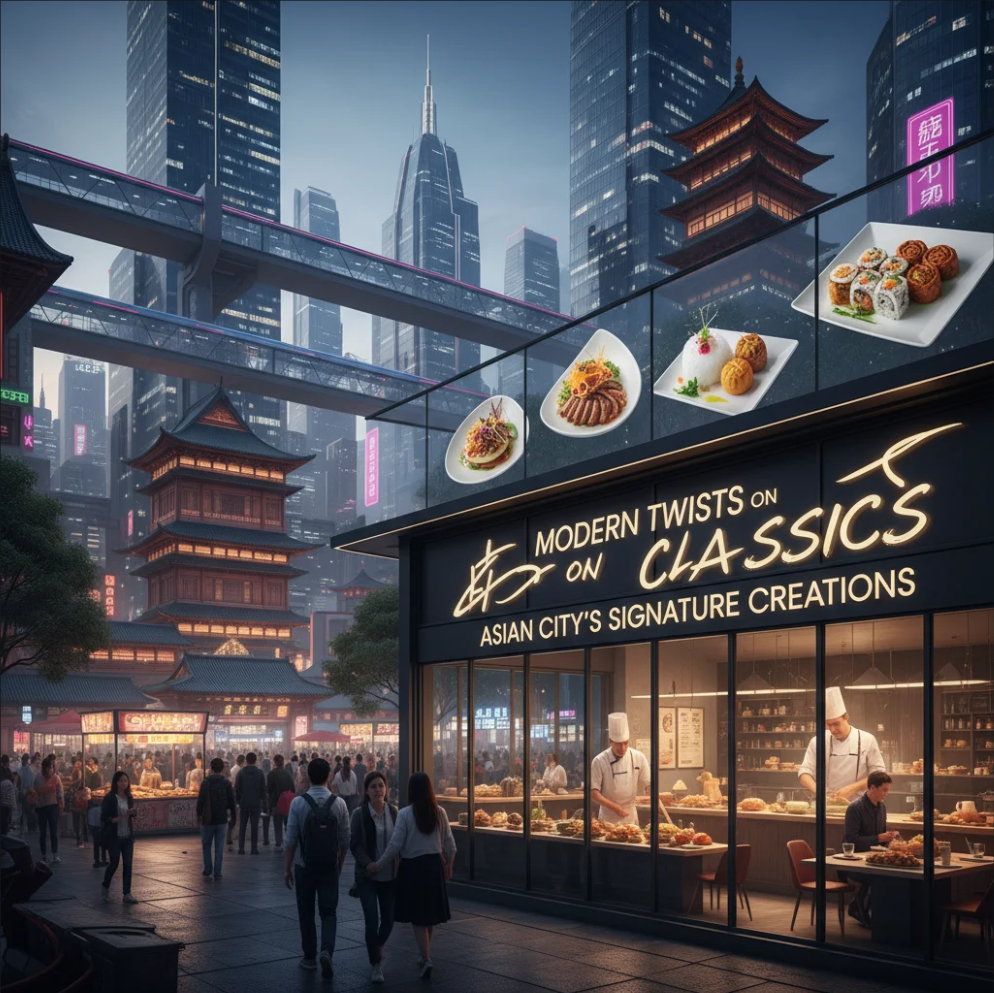 Asian City’s signature creations blending modern twists with classic dishes.