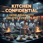 Asian City chefs creating authentic dishes in the kitchen.