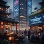 Chef plating a modern Asian dish that combines traditional ingredients with contemporary presentation