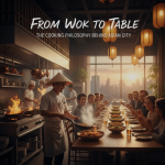 Chef at Asian City restaurant tossing fresh vegetables in a hot wok, capturing the essence of Asian cooking philosophy
