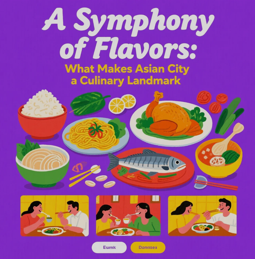 Beautifully presented Asian dishes served at Asian City restaurant