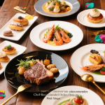 Chef plating a signature dish in the kitchen